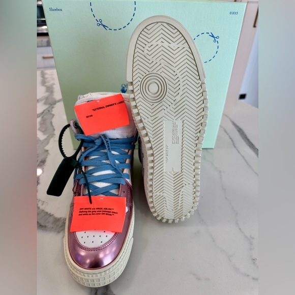 Off-White 3.0 Off Court Mirror Pink High Top Sneakers - Picture 5 of 10